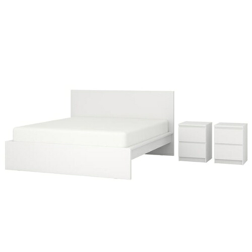 ＊202603MALM マルム 臥榻御部屋調度品3点書き割り 白いこと 140x200 cmIKEA イケア今めかしい 新遣って行く調度品 寝具 すのこ ルーローイ 洋服箪笥494.882.59