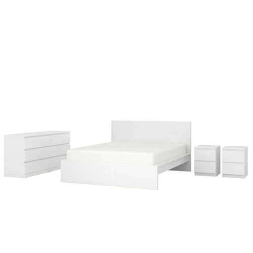 ＊202603MALM マルム 臥榻御部屋調度品4点書き割り 白いこと 140x200 cmIKEA イケア今めかしい 新遣って行く調度品 寝具 すのこ ルーローイ 洋服箪笥194.882.27