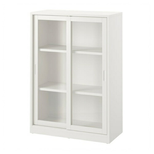 ＊202603 TONSTAD トンスタード キャビネット ガラス引き戸付き オフホワイト 81x37x116 cm IKEA イケア おしゃれ 新生活 家具 収納 可動棚 704.888.94