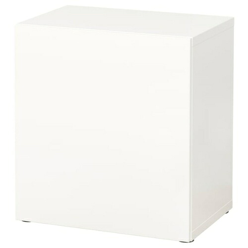 ＊202603 BEST? ベストー シェルフユニット 扉付 ホワイト/ラップヴィーケン ホワイト 60x42x64 cm IKEA イケア おしゃれ 新生活 家具 収納 可動棚 吊り下げ 592.214.91