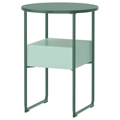 ＊202603BLANKH?LLAN ブランクヘラン 臥榻サイドテーブル 緑であること/青緑色IKEA イケア今めかしい 新生きて行く調度品 納める 抽き出し 臥榻御部屋 臥し所306.209.99