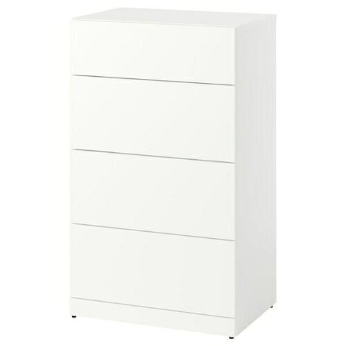 ＊202603 LASTARE ラスタレ チェスト（引き出し×4） ホワイト 60x42x100 cm IKEA イケア おしゃれ 新生活 家具 収納 タンス 引き出し 406.026.74
