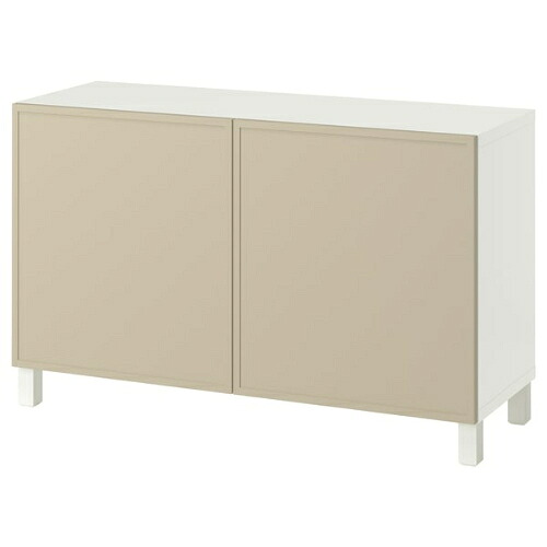 ＊202603 BEST? ベストー 収納コンビネーション 扉付 クルークマカーレ ベージュ/ストゥッバルプ ホワイト 120x42x74 cm IKEA イケア おしゃれ 新生活 家具 収納 795.977.75