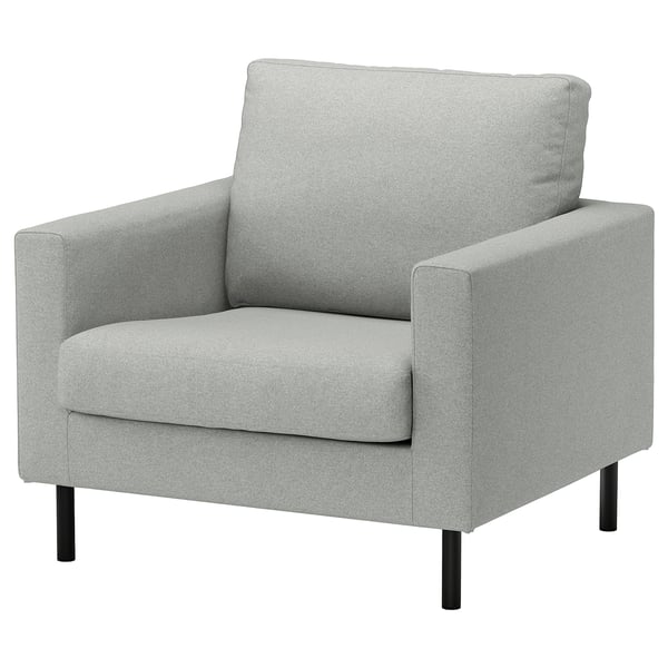 *202603SALTSJ?BADEN サルトショバーデン パーソナルチェア トネルード グレー バンカビー 16 cm メタル/ブラックIKEA イケアおしゃれ 新生活家具 ソファ 1人掛け シンプル 快適796.227.32|PRAY LIV 店