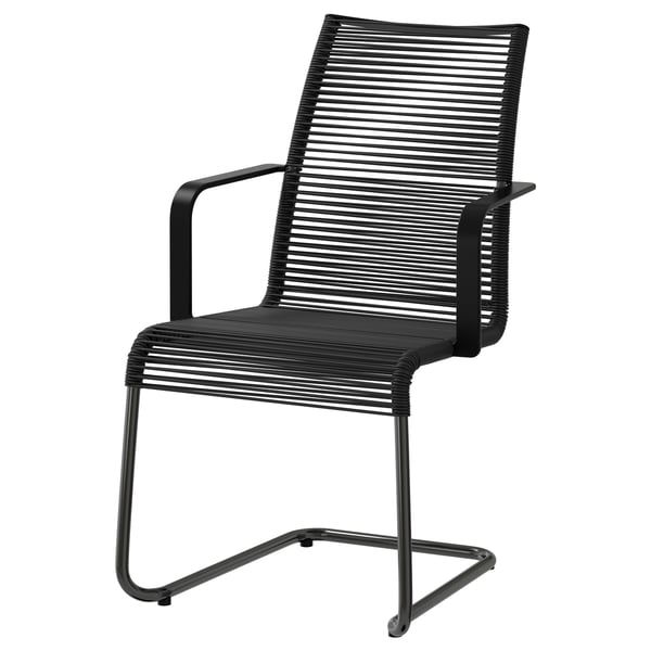 ＊202604 V・・SMAN ヴェスマン チェア アームレスト付き 屋外用 ブラック IKEA イケア おしゃれ 新生活 家具 アウトドア ダイニング 202.116.38