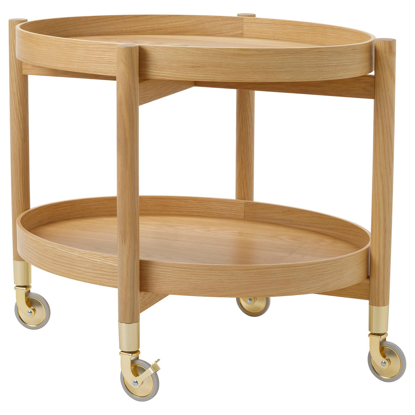 ＊202606VALNAS ヴァルネス ワゴンテーブル オーク材突き板IKEA イケアおしゃれ 新生活 一人暮らし北欧風 キッチンカート 木製 マガジンラック 配膳台706.280.31｜PRAY LIV 店