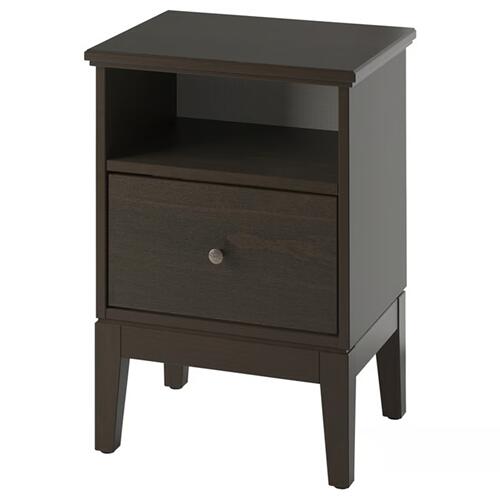 ＊202511 IDAN?S イダネス サイドテーブル ダークブラウン ステイン仕上げ 47x40 cm 収納 簡単 組み立て IKEA イケア おしゃれ 新生活 配線口付 604.588.16