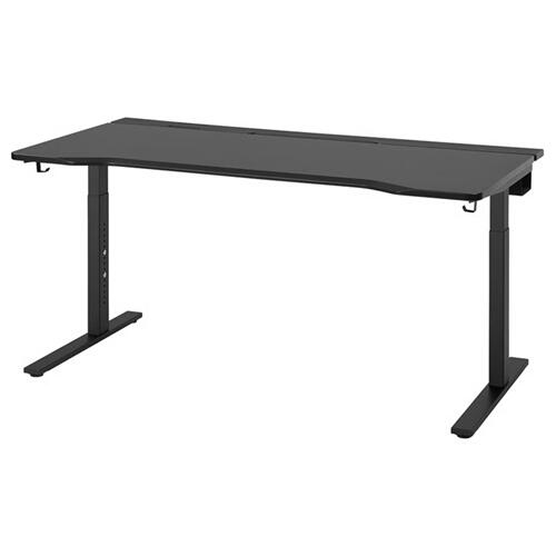 ＊202512UTMANING ウートマニング ゲーミングデスク ブラック 160x80 cm スマート 機能的 快適  IKEA イケアおしゃれ 新生活 ケーブル収納 フック付き 695.717.33