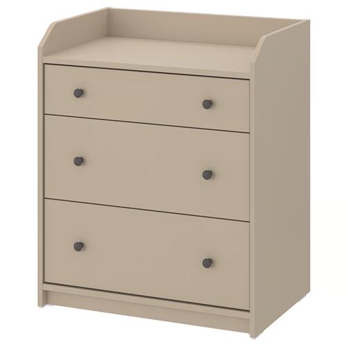 ＊202601 HAUGA ハウガ チェスト（引き出し×3） ベージュ 70x46x84 cm 頑丈 組み合わせ 機能性 IKEA イケア おしゃれ 新生活 収納 引き出し 安全金具付属 005.815.17