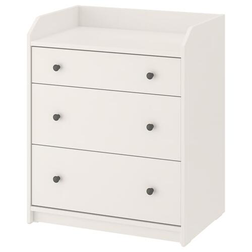 *202601HAUGA ハウガ チェスト(引き出し×3) ホワイト 70x46x84 cm頑丈 組み合わせ 機能性 IKEA イケアおしゃれ 新生活 収納 引き出し 安全金具付属005.815.22|PRAY LIV 店