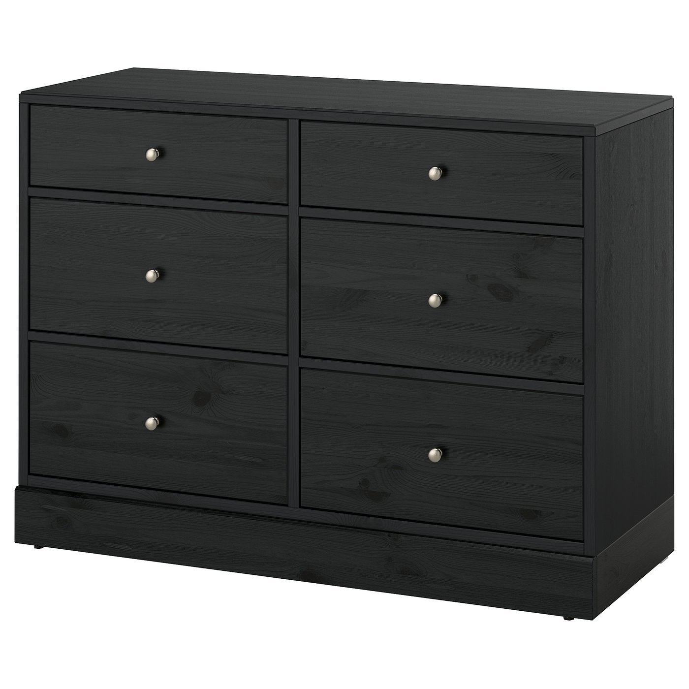 ＊202606HAVSTA ハーヴスタ 用だんす（抽き出し×6）  黒いこと  121x47x89 cmIKEA イケア今めかしい 新生きて行く 一人暮らし醇乎たる材 タンス お召しもの納める 北欧風 木製306.145.21