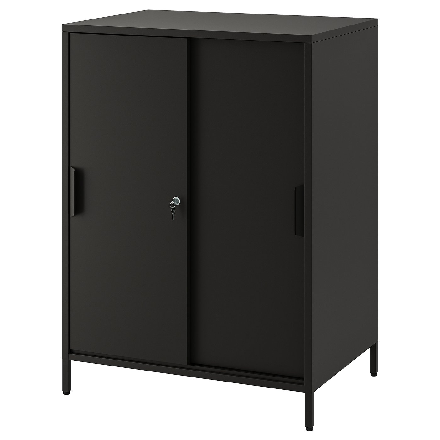 ＊202607TROTTEN トロッテン キャビネット 引き戸付 チャコール 80x55x110 cmIKEA イケアおしゃれ 新生活 一人暮らし間仕切り 鍵付き収納 オフィス収納 両面収納 書庫404.748.60｜PRAY LIV 店