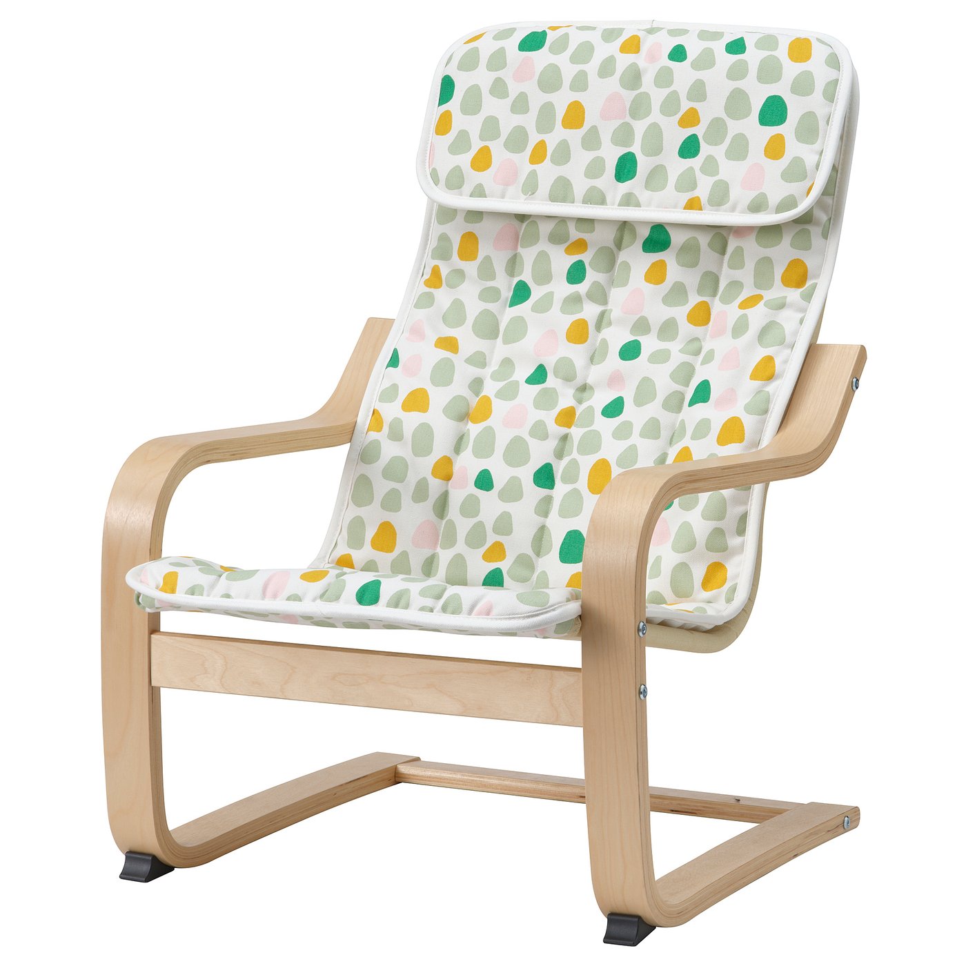 *202607POANG ポエング 子ども用パーソナルチェア バーチ材突き板/ウルヴスビー 水玉模様IKEA イケアおしゃれ 新生活 一人暮らし北欧風 キッズソファ ドット柄 木製いす ミニソファ695.989.21|PRAY LIV 店