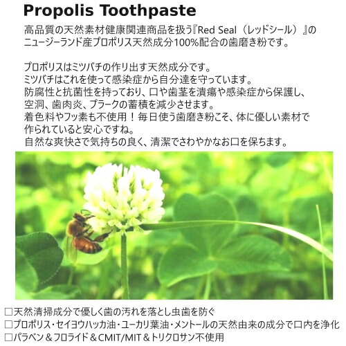 楽天市場 Propolis Toothpaste プロポリス練り歯磨き 160ｇ 4本red Seal レッドシール 歯磨き粉プロポリス 歯磨き ミツバチ虫歯 口臭 フッ素 パラベン 防腐剤不使用 Smtb Ms Pray Liv 楽天市場店