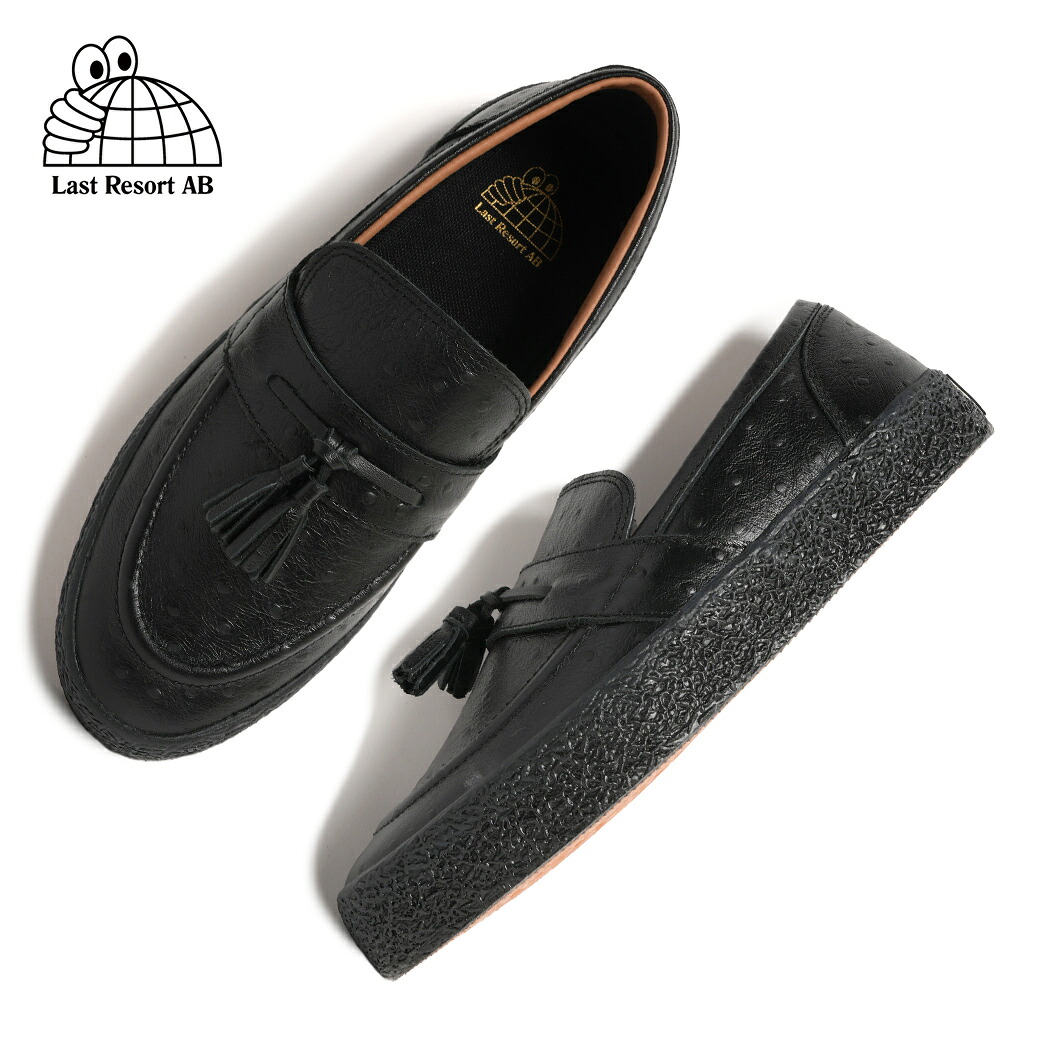【お買い物マラソン限定クーポン配布中!!】LAST RESORT AB ラストリゾート VM005 SUEDE スニーカー ローファー OSTRICH BLACK/BLACK ( ブラック 黒 スニーカーローファー メンズ レディース VM005OBB )