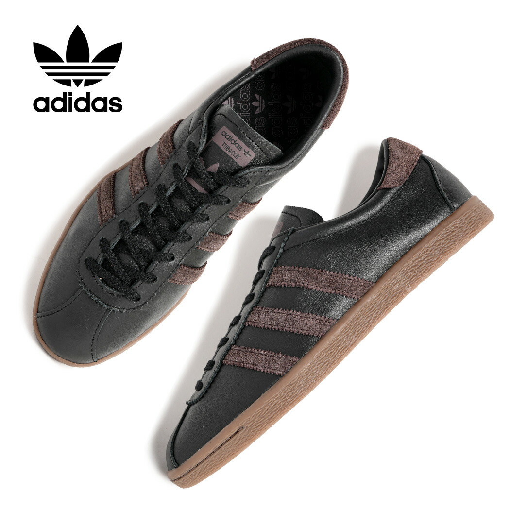 【15時までのご注文で即日発送！！】adidas アディダス タバコ ローテク スニーカー TOBACCO CORE BLACK/DARK BROWN/GUM ( 茶色 ブラウン ブラック レザー クラシック ガムソール メンズ レディース JS1364 )