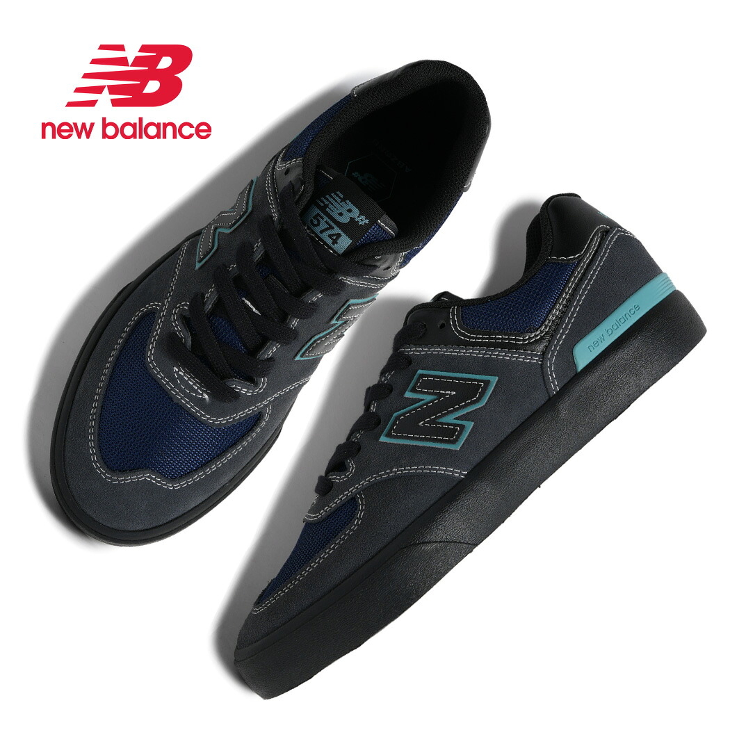 【お買い物マラソン限定クーポン配布中!!】NEW BALANCE ニューバランス ヌメリック 574 スニーカー NUMERIC UN574VGT FADED BLACK FADED TEAL ( 黒 青 メンズ スケート SKATE )