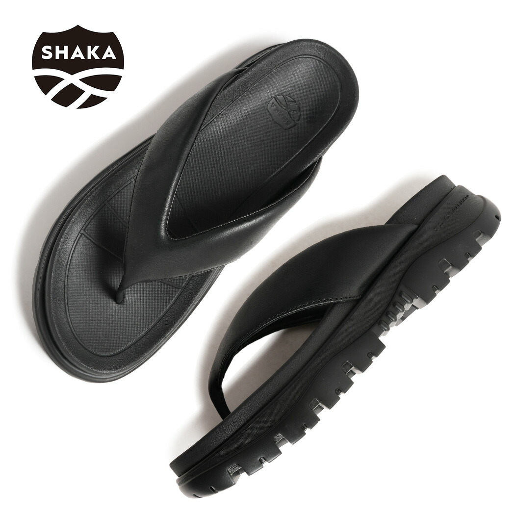 【お買い物マラソン限定クーポン配布中!!】SHAKA シャカ カジャナ トング サンダル KHAZANA THONG EX SANDAL BLACK ( レザー きれいめ フリップフロップ 黒 ブラック メンズ SK-302V3BLK )|PRECIOUS PLACE