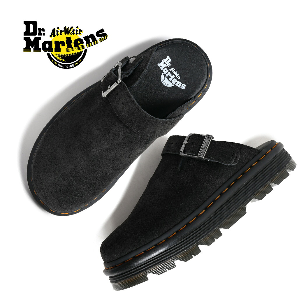 【お買い物マラソン限定クーポン配布中!!】Dr.Martens ドクターマーチン ZEBZAG ゼブザグ ミュール スリング バック シューズ サンダル BLACK ( スエード スリッポン クロッグ イエローステッチ 革靴 メンズ レディース 31657001 )｜PRECIOUS PLACE