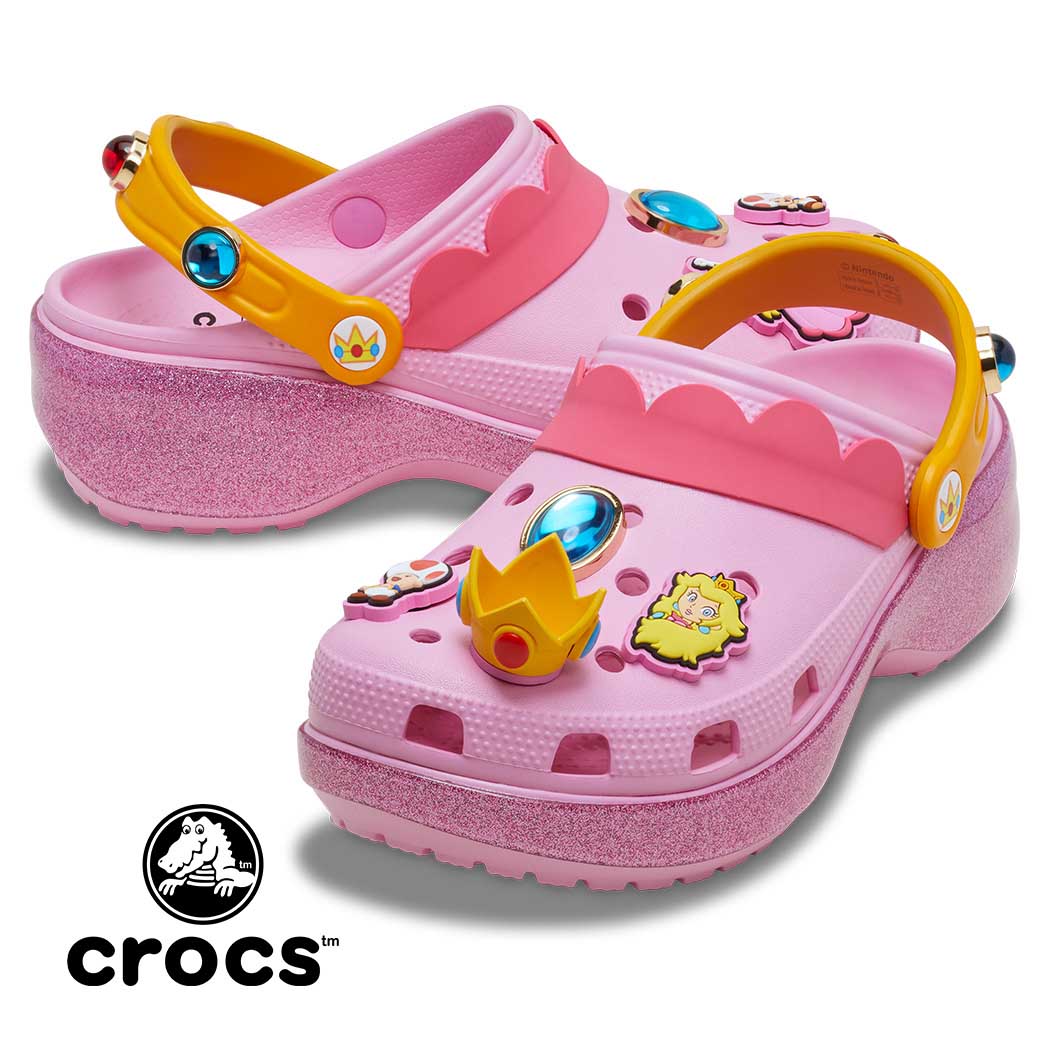 【お買い物マラソン限定クーポン配布中!!】crocs x Super Mario Bros クロックス スーパー マリオ ブラザーズ コラボ ピーチ クロッグ サンダル Classic Platform Clog PRINCESS PEACH ( 任天堂 ニンテンドー グッズ メンズ レディース 212137-90H )｜PRECIOUS PLACE