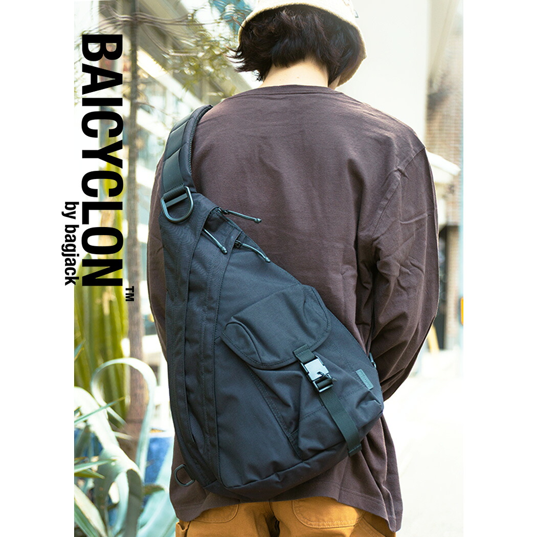 【お買い物マラソン限定クーポン配布中!!】BAICYCLON ボディバッグ ショルダーバッグ バッグ バイシクロン シングル ストラップ SINGLE STRAP BAG BLACK ( CORDURA コーデュラ ブラック 黒 鞄 メンズ レディース BCL-116 )