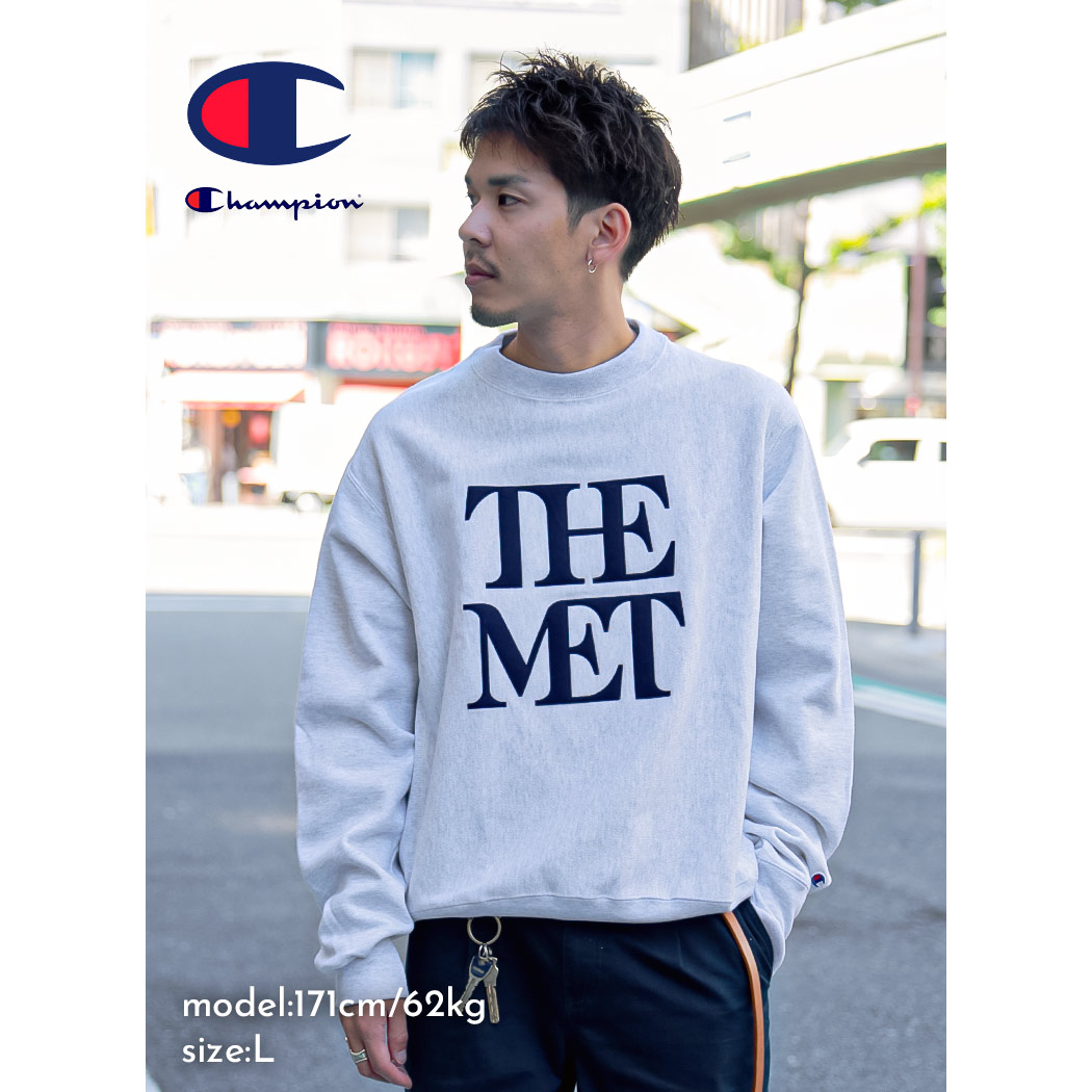 楽天市場】Champion REVERSE WEAVE 「THE MET OFFICIAL APPLIQUED LOGO