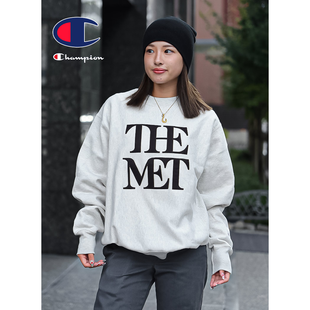 楽天市場】Champion REVERSE WEAVE 「THE MET OFFICIAL APPLIQUED LOGO