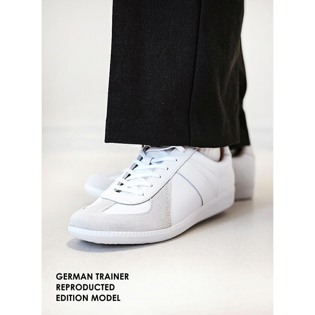 【お買い物マラソン限定クーポン配布中!!】GERMAN TRAINER ジャーマントレーナー ローカット スニーカー REPRODUCTED EDITION MODEL WHITE/WHITE ( ホワイト 白 42500WHW )