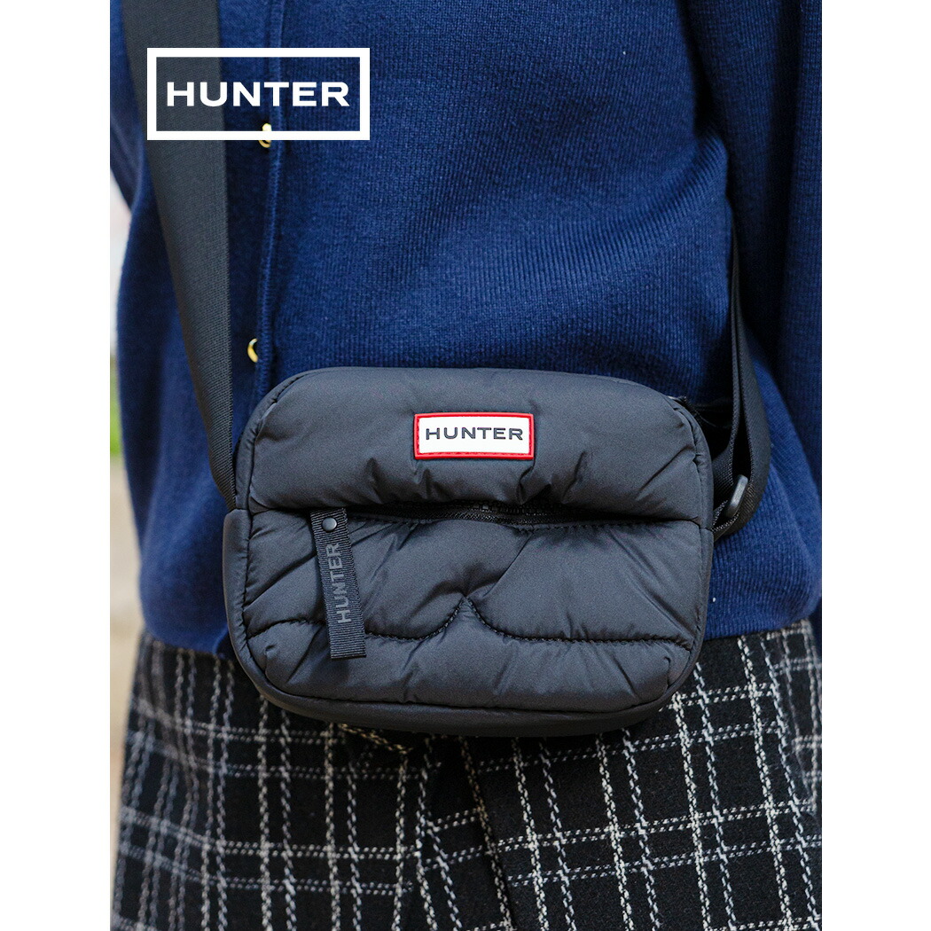 【15時までのご注文で即日発送！！】HUNTER ハンター ミニ クロスボディ バッグ ショルダーバッグ パファー INTEREPOD EXTRA PUFFER MINI CROSSBODY BLACK ( かばん ナイロン メンズ レディース UBX2238CPEBLK )