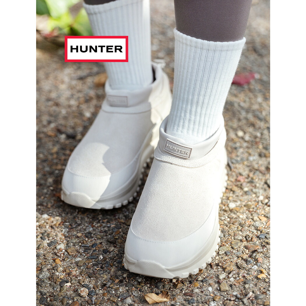 【お買い物マラソン限定クーポン配布中!!】HUNTER ハンター ブーツ トラベル フロー スエード トレーナー UNISEX TRVEL FLOW SUEDE TRINER WHITE ( 防寒 暖かい 冬用 レディース ウィメンズ UFF7116LEASHW )