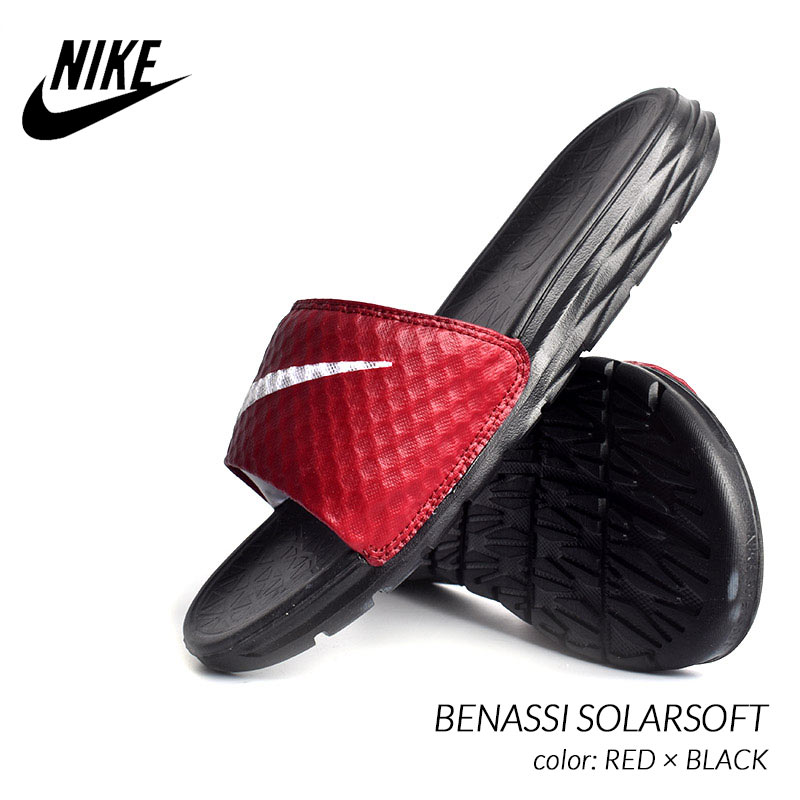 楽天市場 海外限定 ナイキ ベナッシ ソーラーソフト サンダル Nike Benassi Solarsoft Red Black 日本未発売 赤 レッド メンズ レディース 602 Precious Place