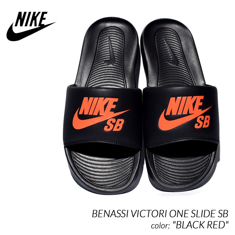 楽天市場】日本未発売 NIKE BENASSI VICTORI ONE SLIDE SB ”BLACK RED