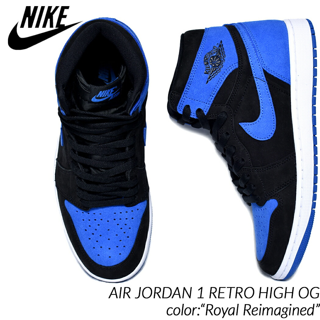 楽天市場】NIKE AIR JORDAN 1 RETRO HIGH OG black/royal blue