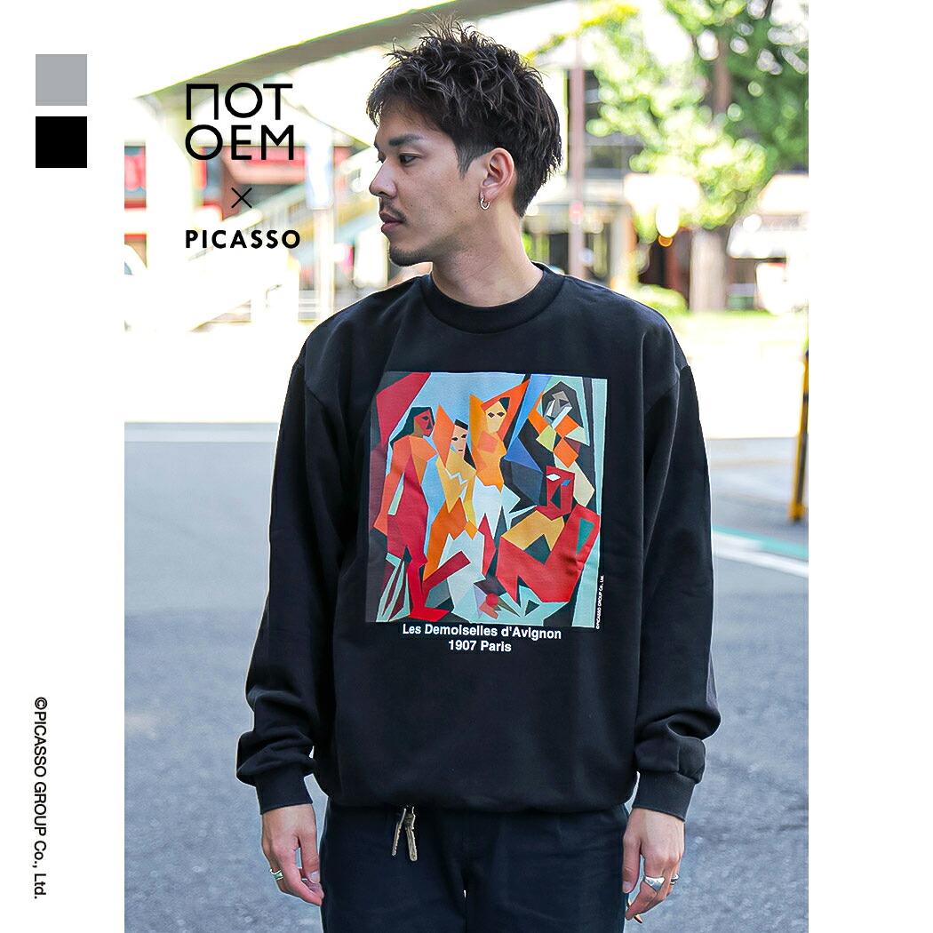 【お買い物マラソン限定クーポン配布中!!】NOT OEM ピカソ スウェット トップス アビニヨンの娘たち Les Demoiselles d'Avignon/SW BLACK/ASH GRAY ノット オーイーエム ( 厚手 プリント 黒 グレー メンズ レディース NOT-28 29 )｜PRECIOUS PLACE 7,260円
