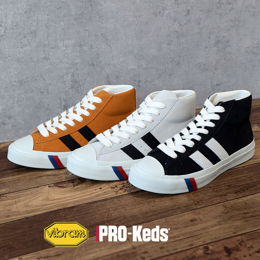 【1000円OFFクーポン発行中!!】PRO-Keds プロケッズ ロイヤルプラス スエード ハイ スニーカー ROYAL PLUS SUEDE HI ( クラシック レトロ アメカジ アイビールック 黒 ブラック 白 ホワイト メンズ 国内正規品 メンズ レディース PN1121WH )