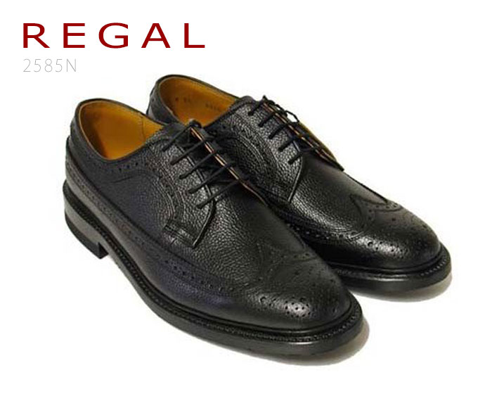 【楽天市場】リーガル REGAL 人気の定番ビジネスシューズ スコッチ型押 ウイングチップ 2585 ブラック ビジネスシューズ 靴 正規品