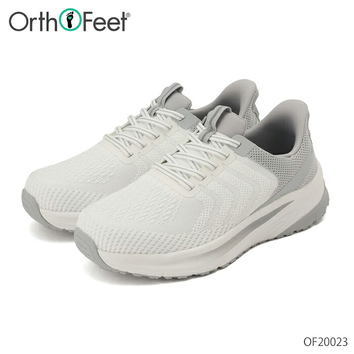 オーソフィート Orthofeet ティロス TILOS スニーカー ハンズフリー OF20023 ホワイト 2E 3E 幅広 メンズ ミディアム ワイド テキスタイル シューズ 靴