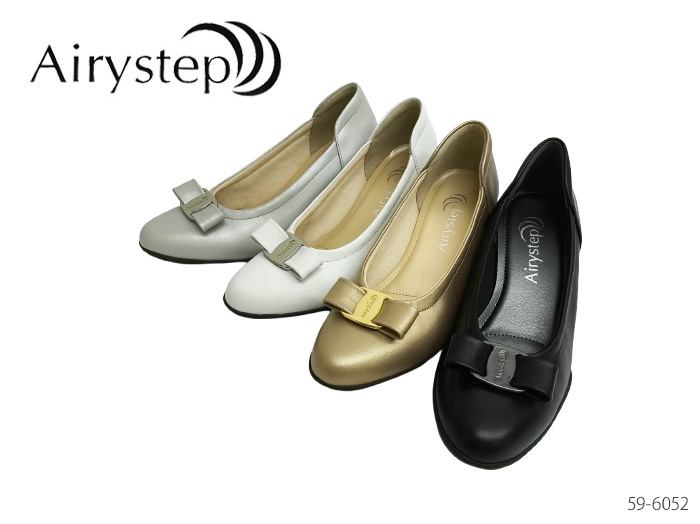 Airystep エアリーステップ 59-6052 059-6052 レザーバレエシューズ 歩きやすい 幅広 3E 本革 正規品