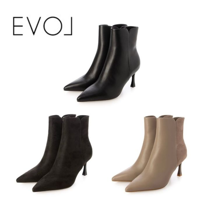 EVOL イーボル ポインテッド7.5cmヒールショートブーツ BZ23847 ブーツ 美脚効果 レディース スタイルアップ シューズ 靴 13,464円