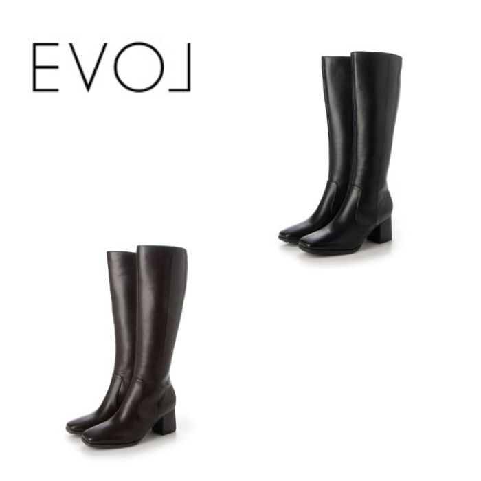 【全品ポイントプラス10倍!要エントリー】 EVOL イーボル スクエア6.5cmヒールロングブーツ IV5200 レディース スクエアトゥ 太ヒール カジュアル シューズ 靴|高級靴 Discount Shop precious