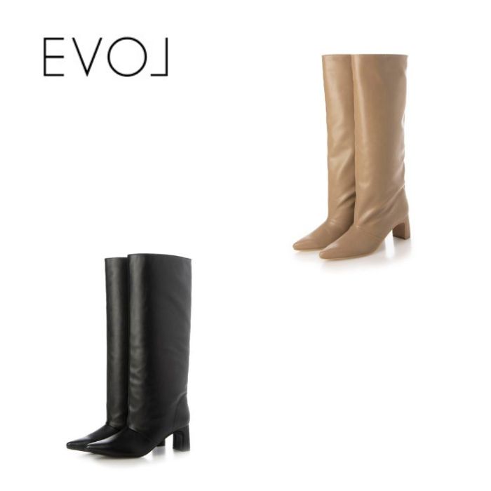 【全品尖んがりつけ加える10倍！要エントリー】 EVOL イーボル ポインテッドトゥ 広広とした矢がら ブーツ ロングブーツ IX5498  レディース シューズ 靴