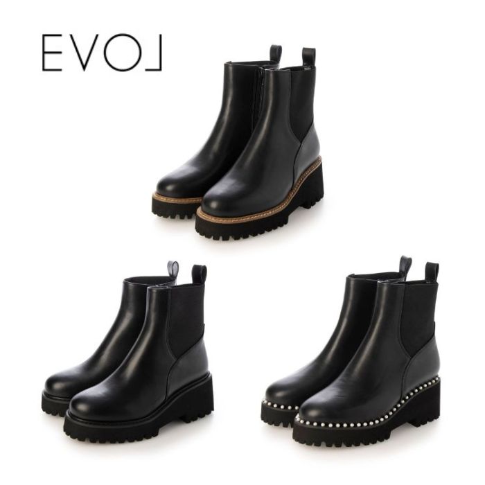 【全品尖んがり足し加える10倍！要エントリー】 EVOL イーボル 6.5糎厚底ソールサイドゴアショートブーツ IX5512 遊撃手 ブーツ レディース シューズ 靴