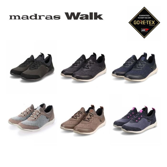 マドラス 製 ウォーク madras Walk レディース MWL1004S ゴアテックス GORE-TEX 疲れない 好いたらしい 軽さスニーカー スピード競技引きあげる風スリッポン