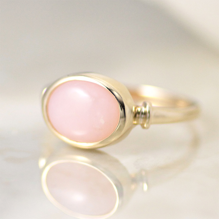 楽天市場】K18YG ピンクオパール リング【送料無料】【代引手数料無料