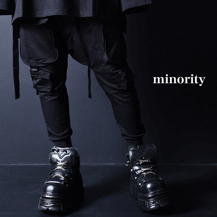 楽天市場 モード系 メンズ パンツ V系 パンツ V系 サルエルパンツ ヴィジュアル系 ファッション サルエル カーゴパンツ ブラック 黒 サルエルパンツ V系 スキニー パンク ロック ファッション モード系 カーゴパンツ 原宿系 パンツ Visual 春 春服 春物 Oz オズ Minority