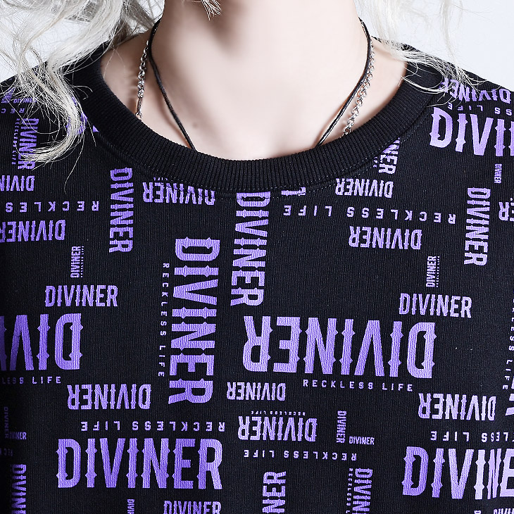 国内最安値 Diviner Logo Pattern Sweatshirt ストリート系 トレーナー メンズ 総柄 トレーナー メンズ ブランド ストリート 病みかわいい スケーター ファッション 韓国 カジュアル 派手な服 メンズ メンヘラ 服 個性的 原宿系 ファッション レディース Xl
