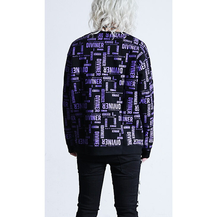 国内最安値 Diviner Logo Pattern Sweatshirt ストリート系 トレーナー メンズ 総柄 トレーナー メンズ ブランド ストリート 病みかわいい スケーター ファッション 韓国 カジュアル 派手な服 メンズ メンヘラ 服 個性的 原宿系 ファッション レディース Xl