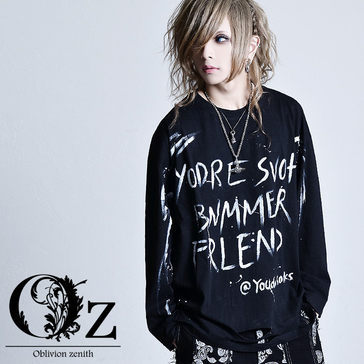 送料無料 Oz Select Damage Paint L Tee V系 メンズ 長袖tシャツ ヴィジュアル系 ファッション ロンt 病み 服 パンク ロック ファッション ロンt メンズ ブランド 個性的 ホスト 衣装 ストリートファッション 派手ロングtシャツ Oz オズ レディース 新品本物