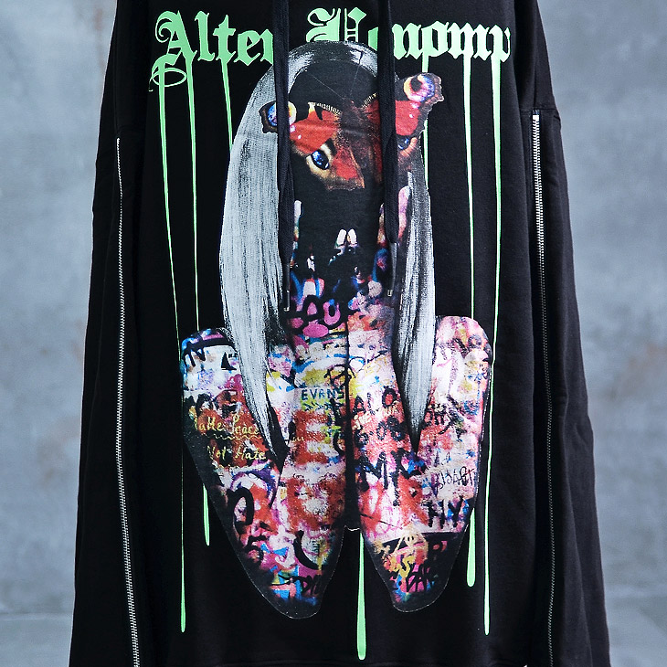 人気ブランドを 楽天市場 Alter Venomv オルターベノム Individuality Hoodie 原宿系 パーカー 派手 な 服 V系 メンズ パーカー プルパーカー ストリート パーカー ブランド メンヘラ 服 病みかわいい 個性的 パーカー ロング丈 ヴィジュアル系 ファッション