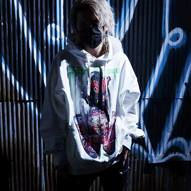 楽天市場 Alter Venomv オルターベノム Individuality Hoodie 原宿系 パーカー 派手 な 服 V系 メンズ パーカー プルパーカー ストリート パーカー ブランド メンヘラ 服 病みかわいい 個性的 パーカー ロング丈 ヴィジュアル系 ファッション パーカー メンズ 服